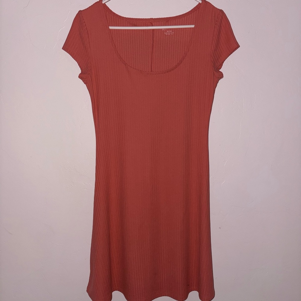 No Boundaries Terracotta Ribbed Mini Dress